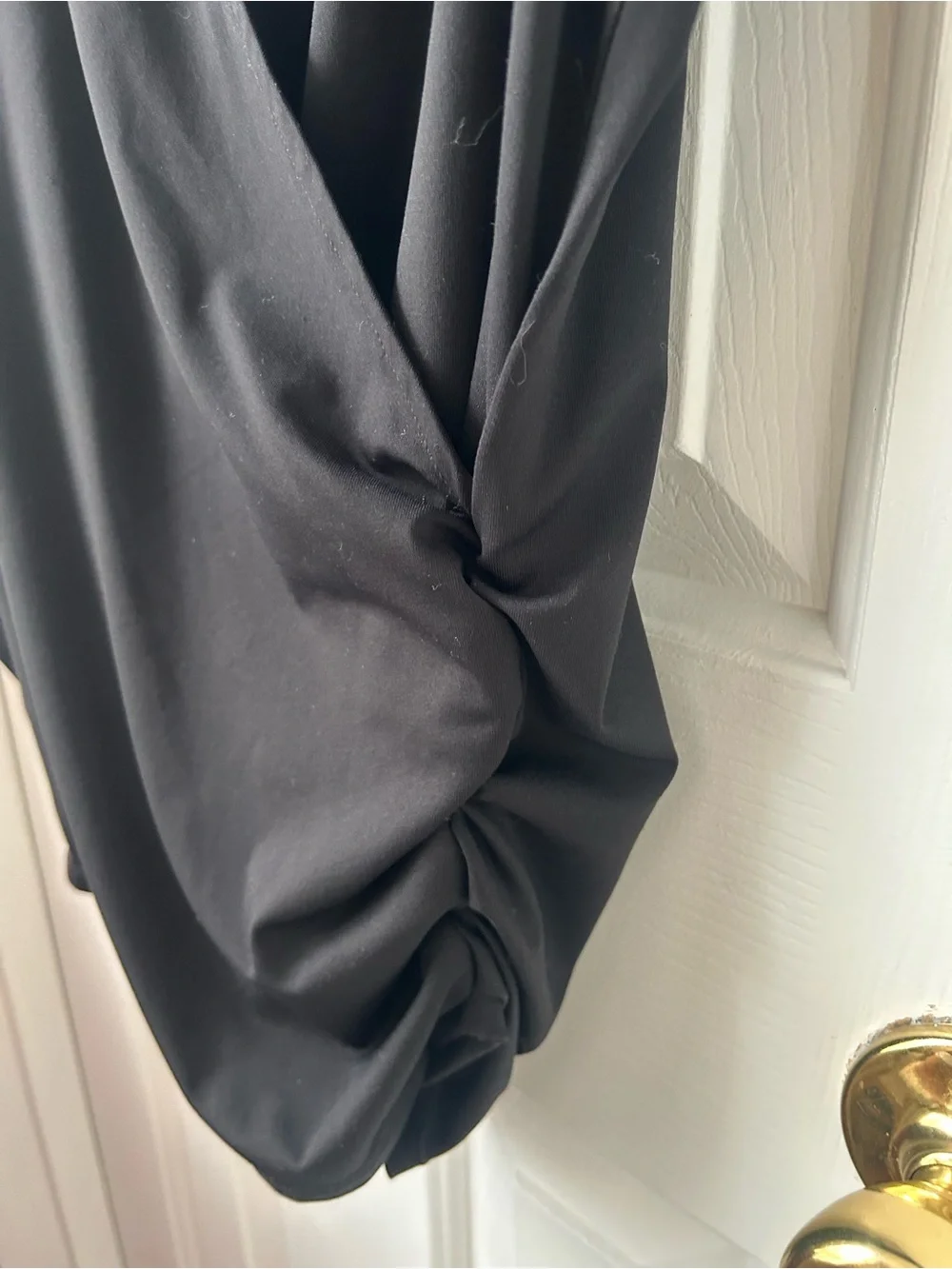 Black Draped Wrap-Front Women’s Top